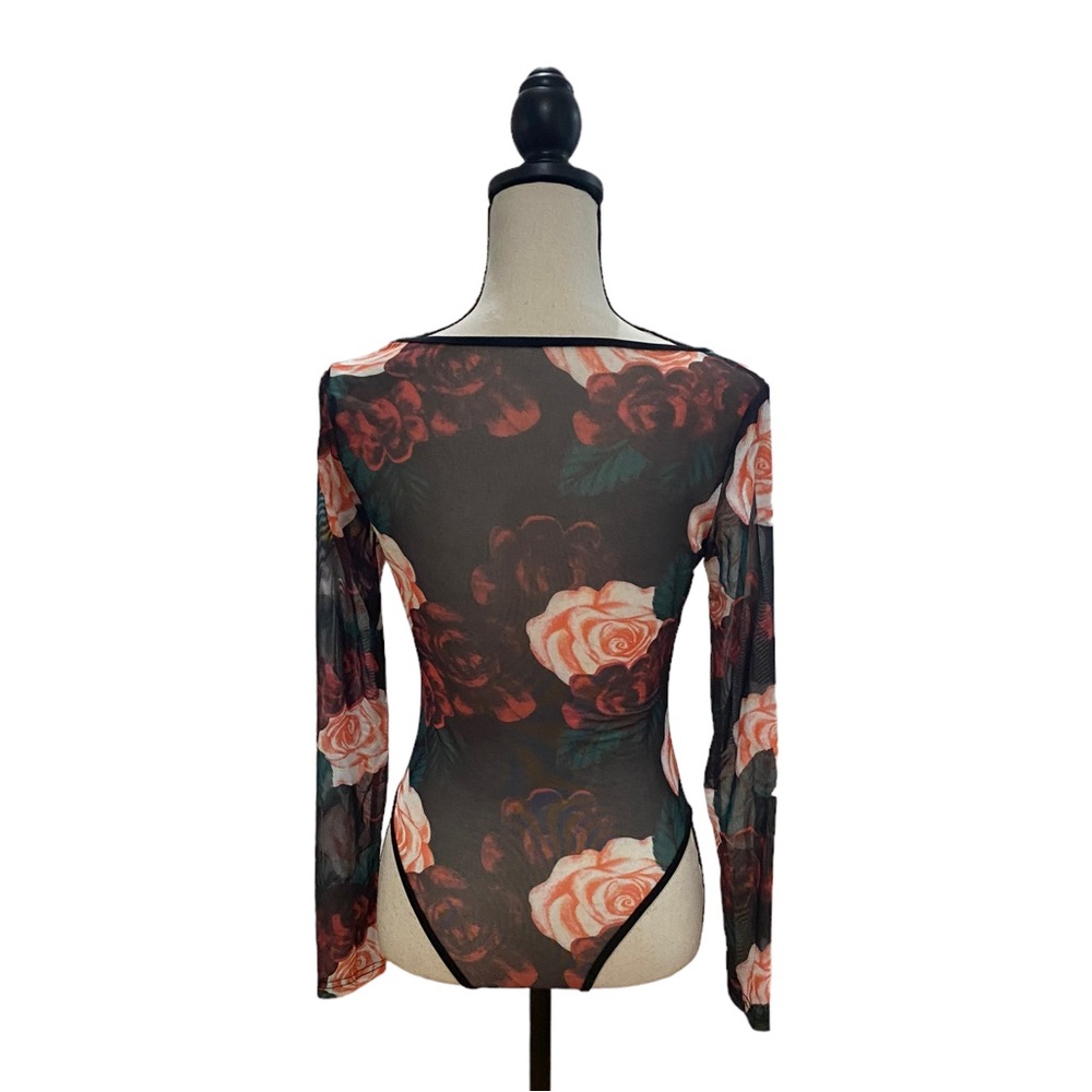 Rose Print Corset Bodice Bodysuit - Picture 2 of 2